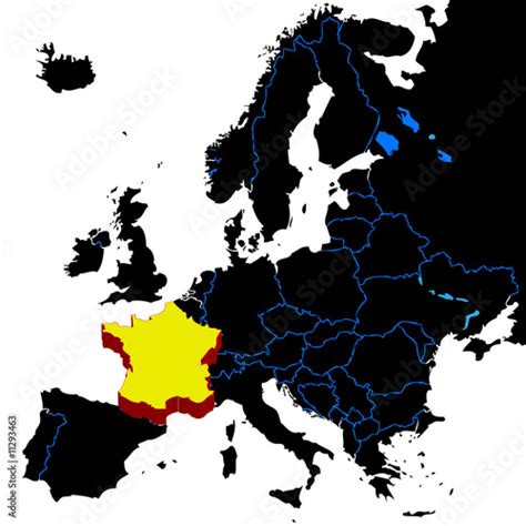European Map With France Highlighted Stock Illustration Adobe Stock