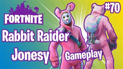 In fortnite battle royale, rabbit raider is a skin that was releases as part of the pastel patrol set in commemoration of easter in 2018. Rabbit Raider Jonesy Gameplay | New Easter Hero | Fortnite ...