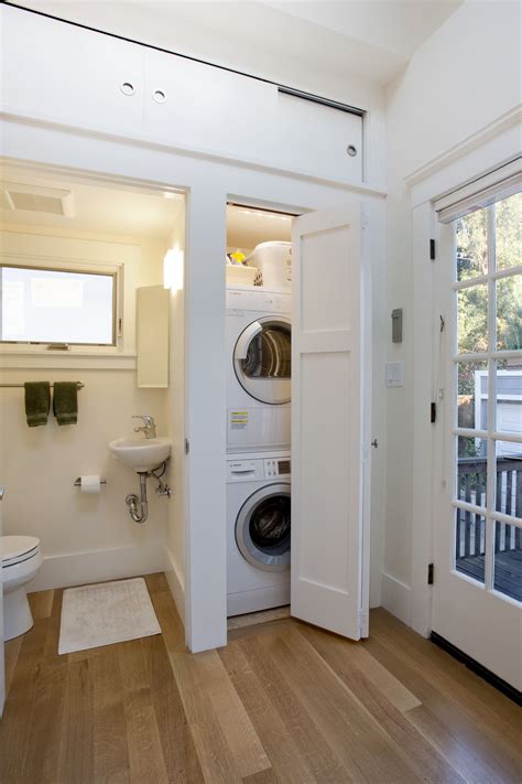 Why not have a combination bathroom and laundry center? A new guest bath and laundry room were installed | Laundry room bathroom, Laundry room closet ...
