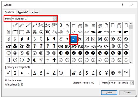 Wingdings Checkmark Or Tick Box Symbol History And Ascii Code Zohal