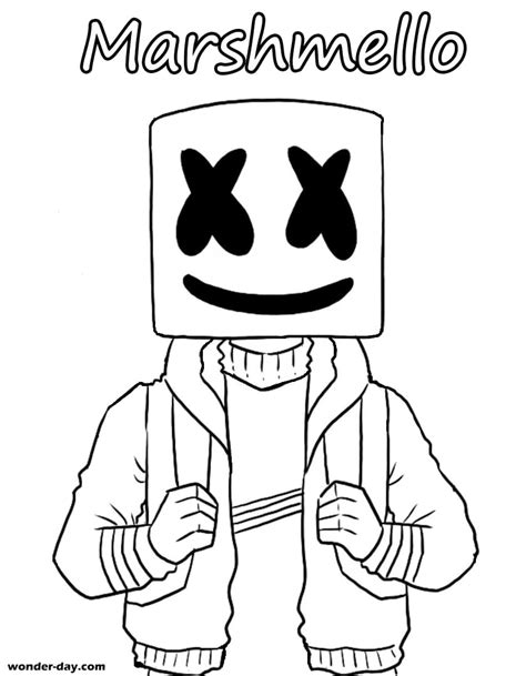 Marshmallow Coloring Page - Coloring Pictures