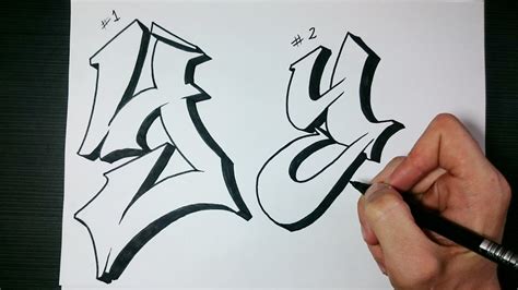 How To Draw Graffiti Letter Y On Paper Youtube