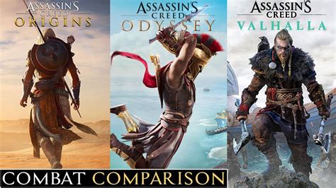 Ac Origins Vs Ac Odyssey Vs Ac Valhalla Combat Comparison Youtube