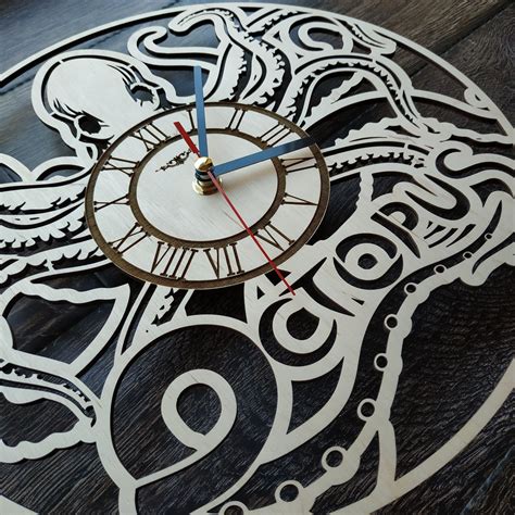 OCTOPUS Wall Art Clock Diving Home Kitchen Decor Sea Art Etsy