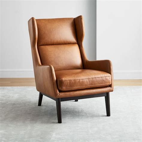 19th century leather barrel back porters wing chair. Erik Leather Wing Chair - dekorationcity.com