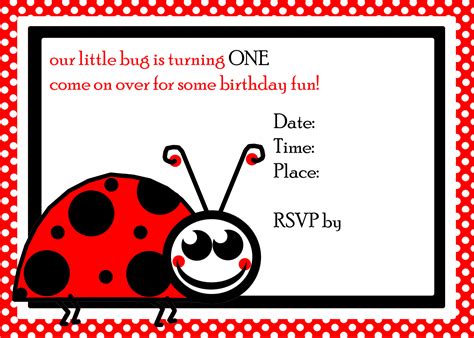 Ladybug 1st Birthday Invite Free Stock Photo Public Domain Pictures