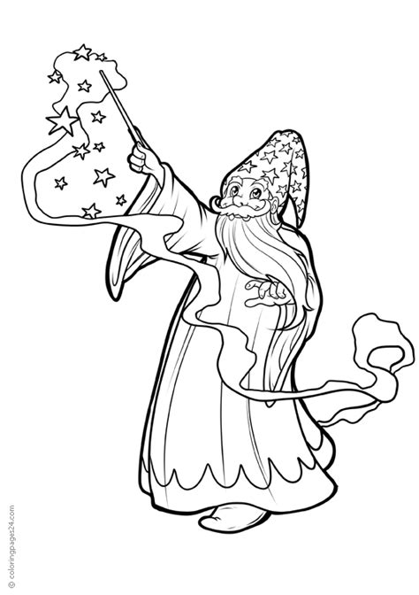 wizard coloring pages books    printable