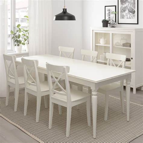 Ingatorp Extendable Table White 155215x87 Cm Ikea