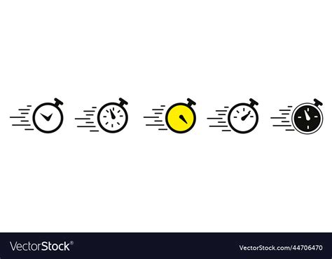 Quick Time Icon Speed Icons Set Isola Royalty Free Vector