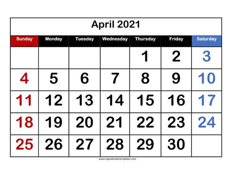 Economic impact payments associated with the american rescue plan act of 2021 (which was enacted on march 11, 2021) continued but were at a lower level than in march. Free April 2021 Calendar Printable - Monthly Template