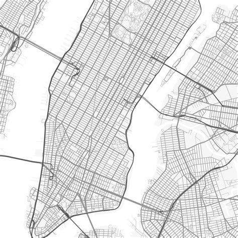 Minimalist Black And White Manhattan Map Print Etsy