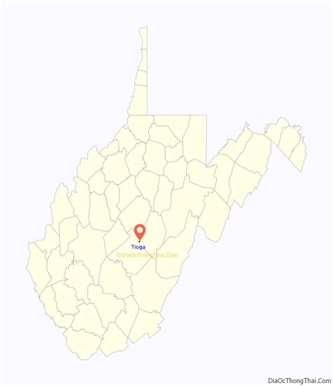 Map Of Tioga Cdp West Virginia