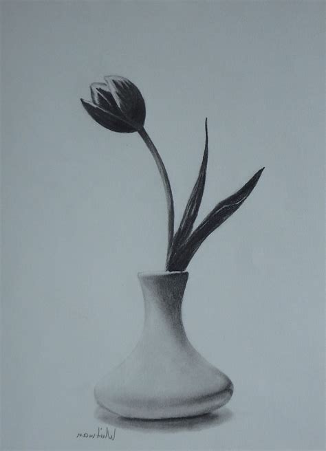 Flower Vase Drawing Flower Sketch Pencil Pencil Drawings Of Flowers