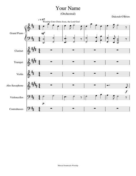 If you are not you should message the moderators first for permission, otherwise your post will be deleted. Your Name Sheet music for Violin, Saxophone (Alto ...