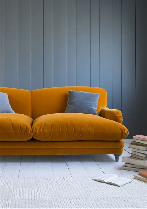 Loafs Pudding Sofa In Burnt Orange Velvet Seconds Please Orange