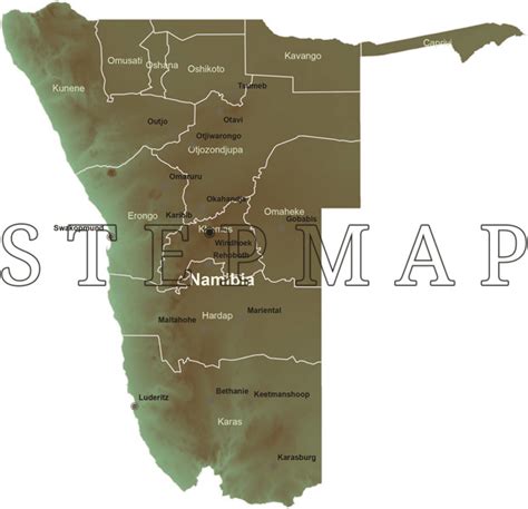 Edinburgh, die hauptstadt schottlands, eignet sich wie kaum eine andere stadt für einen erlebnisreichen, spannenden kurztrip. StepMap - Landkarte Namibia mit Relief (inkl. Hauptstadt ...