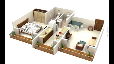 Decoração de sala com vasos modernos. Planos Apartaestudios Pequenos - dise o de apartamento peque o elegante con planos en 3d, planos ...