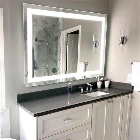 Front Lighted Led Bathroom Vanity Mirror 60 X 40 Rectangular