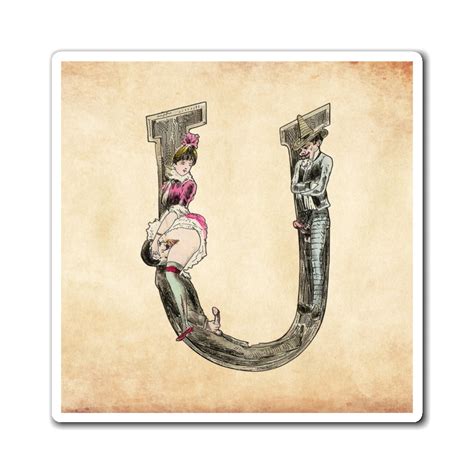 Magnet Featuring The Letter U From The Erotic Alphabet 1880 By Frenc Flashback Shop