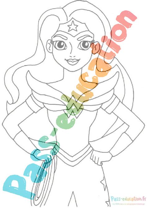 Coloriage gratuit Wonder woman PDF à imprimer