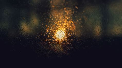 Blur Light Bokeh Drops Wet Glass K Hd Wallpaper
