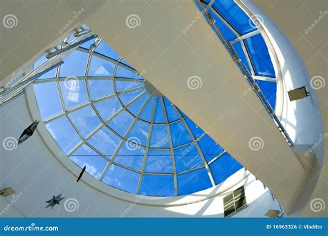 Abstract Blue Geometric Ceiling Stock Photo Image Of Modern