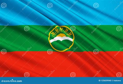 Flag Of Republic Of Karachay Cherkessia Russian Federation Stock
