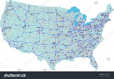 Us Interstate Map Vector