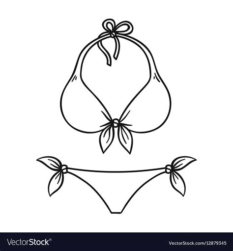 Bikini Icon In Outline Style Isolated On White Vector Image