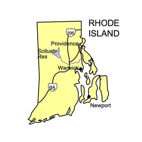 Rhode Island Us State Powerpoint Map Highways Waterways Capital And