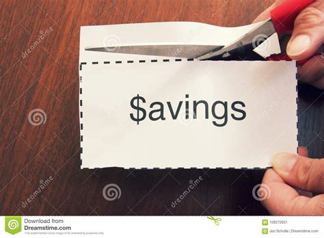 Clipping Coupon Savings stock image. Image of close - 109272651