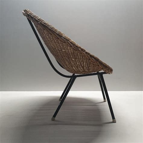Rattan Bucket Chair With High Back By Dirk Van Sliedregt For Rohé