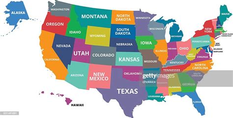 Colorful Map Of Usa High Res Vector Graphic Getty Images