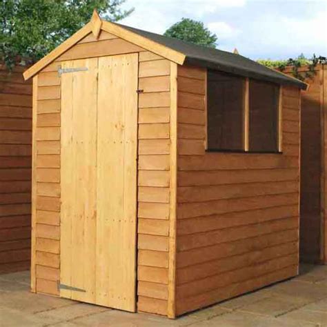 6x4 Garden Shed Single Door Apex Wooden Sheds Overlap Clad 6ft X 4ft