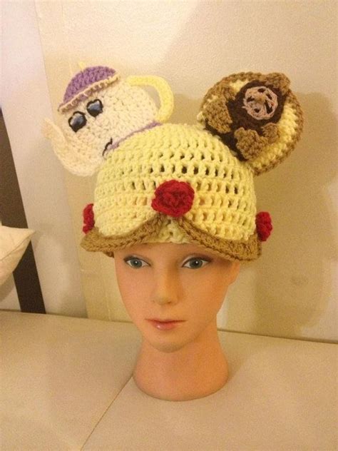 Disney Inspired Crocheted Beauty And The Beast Hat With Ears Crochet