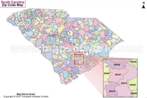South Carolina Zip Code Map South Carolina Postal Code Zip Code Map