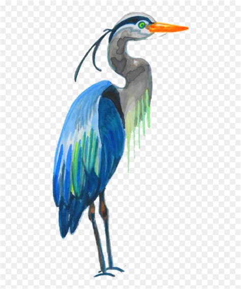 Watercolor Great Blue Heron Clipart Png Download Ibis Transparent