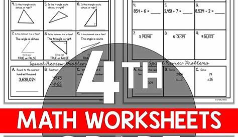 4th Grade Math Worksheets Free and Printable - Appletastic Learning