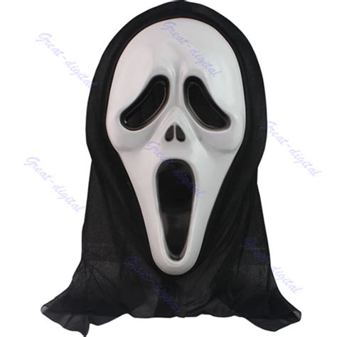 Face Mask Crazy Scared Ghost Scream For Costume Party Dress Halloween