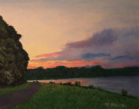 Sunset Over The Lake Painting