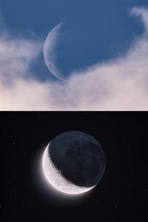 Waxing Crescent Moon With 3 Hours Of Difference Taken From The