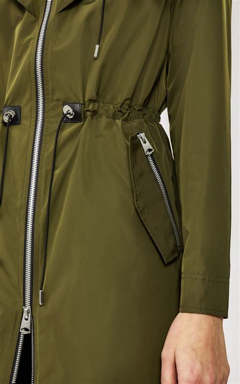 Mackage Franki Rain Jacket With Signature Hood In Army Women Xxs In