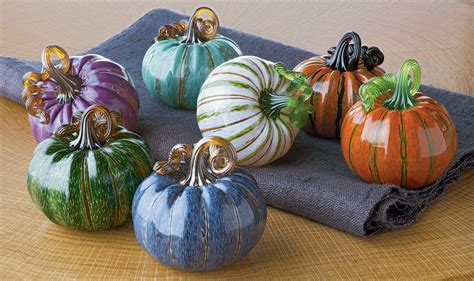 Mini Pumpkins By Leonoff Art Glass Art Glass Sculpture Artful Home