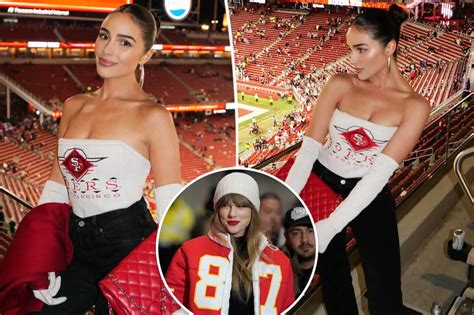 Olivia Culpo Wears A Custom 49ers Bustier Designed By The Same Wag Who Made Taylor Swifts