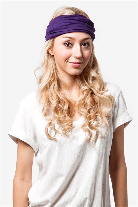 Purple Polyester Basic Stretchy Headband
