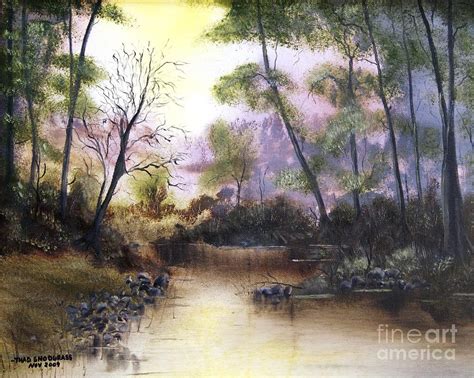 Misty Morning Painting By Thaddeus Snodgrass Fine Art America