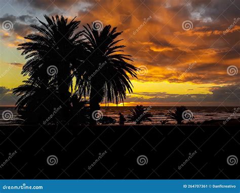 Sunset Coastal Scene Montevideo Uruguay Stock Image Image Of
