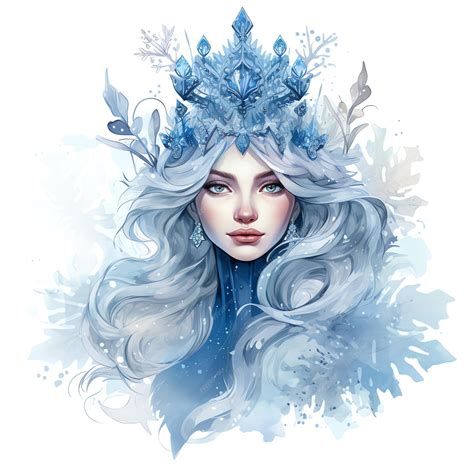 Premium Ai Image Beautiful Ice Queen Fairy Blue Ice Winter Fairytale