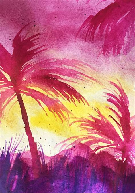 Sunset Palms Stock Illustration Illustration Of Abstraction 2747919