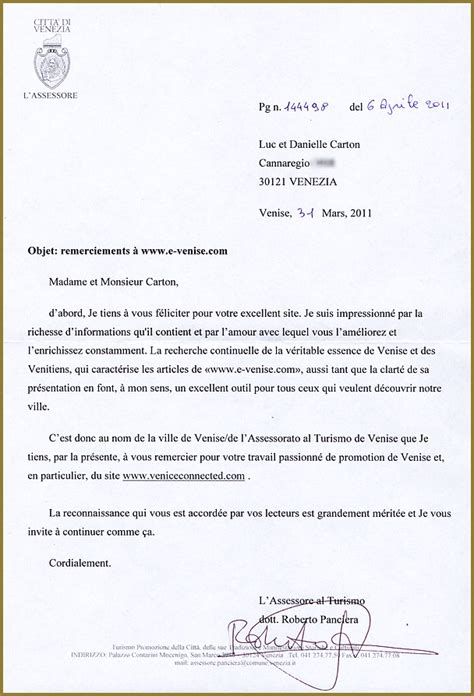 Exemple De Lettre De Remerciement Au Maire